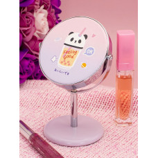 Зеркало косметическое на подставке Панда Ice Tea розово-фиолетовое