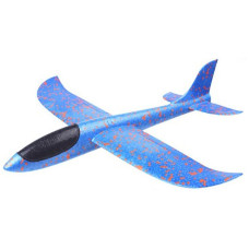 Детский летающий самолетик синий 68см