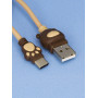 Кабель для зарядки смартфонов и планшетов USB Type-C Мишка коричневый 1м