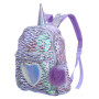 Рюкзак с пайетками Единорог с сердцем Bright Dreams фиолетовый с помпоном