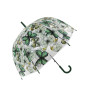 Зонт-трость Бабочки прозрачный купол темно-зеленый