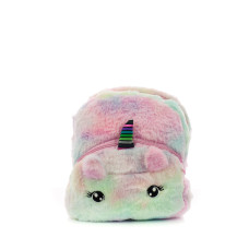Рюкзак плюшевый Единорог с открытыми глазами Warm Dreams разноцветный