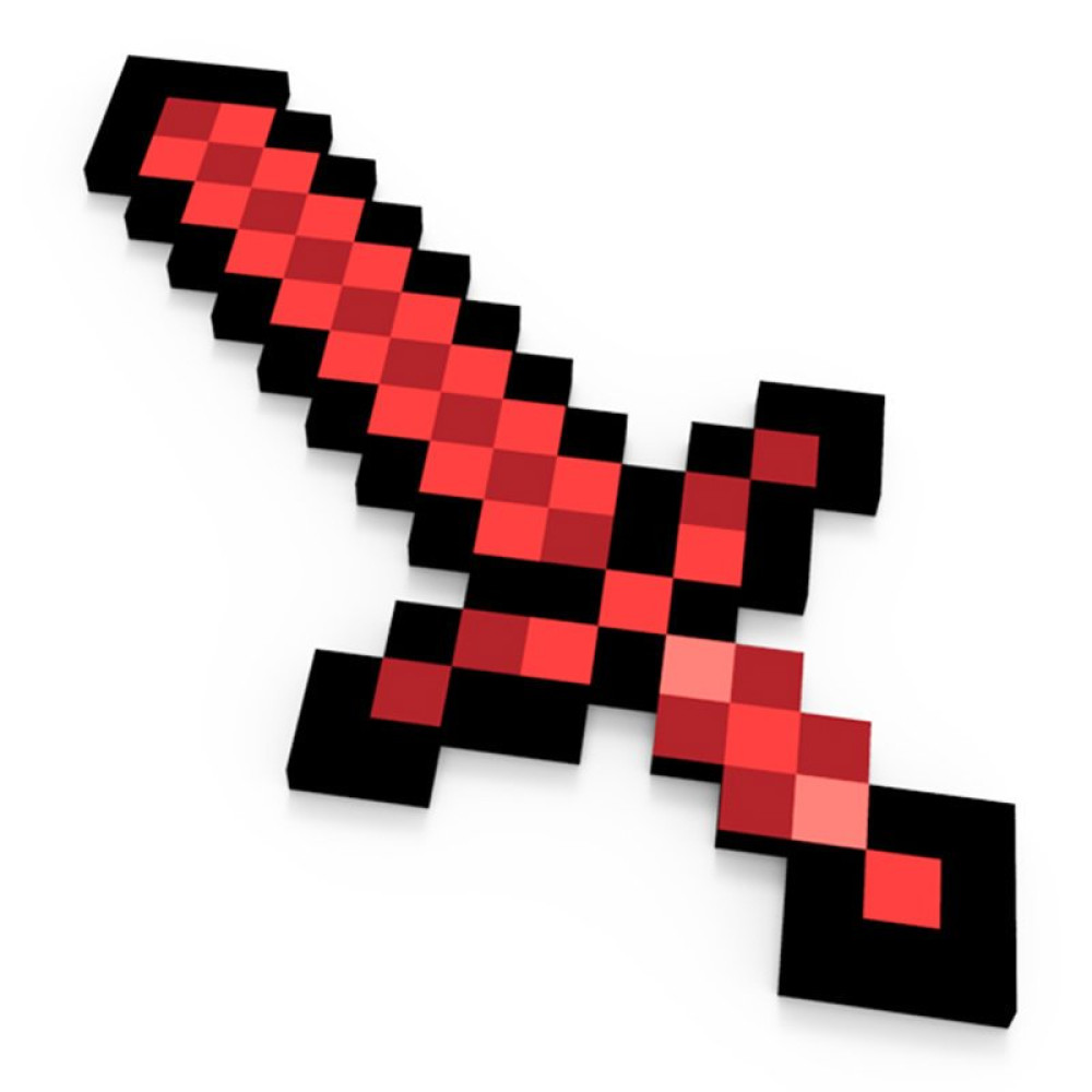 Меч Красный пиксельный Майнкрафт (Minecraft) 8Бит 60см