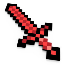 Меч Красный пиксельный Майнкрафт (Minecraft) 8Бит 60см