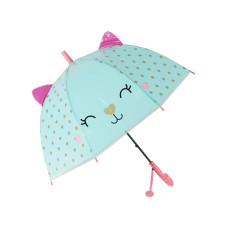 Зонт-трость Кошечка с ушками розовый