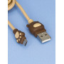 Кабель для зарядки смартфонов и планшетов Micro USB Мишка коричневый 1м