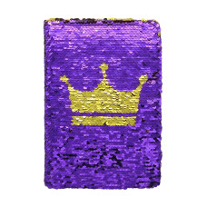 Блокнот с пайетками Crown формат A5 фиолетовый