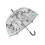 Зонт-трость Puppies прозрачный купол черный