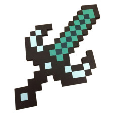Меч Черный Изумрудный пиксельный Майнкрафт (Minecraft) 8Бит 60см