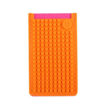 Маленький пиксельный чехол для смартфона (универсальный) Pixel felt phone pocket WY-B009 Фуксия-Оранжевый