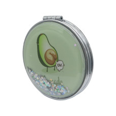 Зеркало косметическое Авокадо Oh! складное круглое с блестками