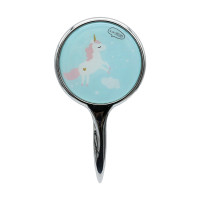 Зеркало косметическое с ручкой Единорог We Love Unicorn синее