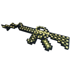 Автомат М16 золотой пиксельный Майнкрафт (Minecraft) 8Бит 62см