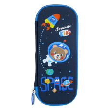 Пенал школьный 3D маленький Мишка в космосе Sapce синий