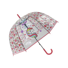 Зонт-трость Единорог Keep Calm and be Unicorn прозрачный купол розовый