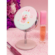 Зеркало косметическое на подставке Персик Ice Tea розово-голубое