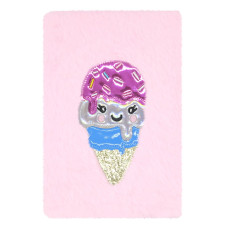 Блокнот пушистый Мороженое формат А5 розовый