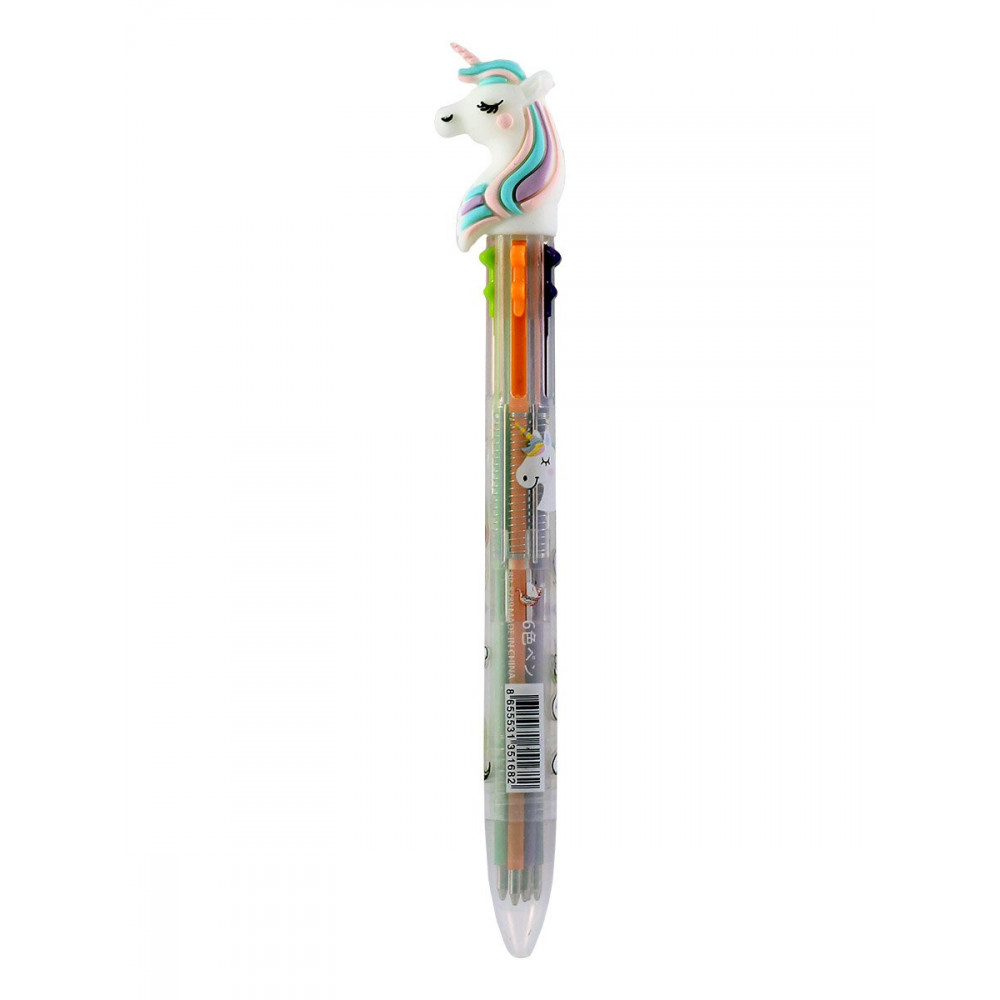 Ручка Единорог гелевая чернила 6 цветов блок 36шт
