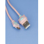 Кабель для зарядки смартфонов и планшетов Micro USB Мишка розовый 1м