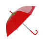 Зонт-трость Клубника с 3D эффектом красный