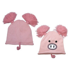 Шапка Private Label Pink Pig With Pom Ears
