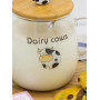 Кружка с крышкой и ложкой Коровка Dairy Cows прозрачная 450мл