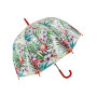 Зонт-трость Тропический Фламинго прозрачный купол красный