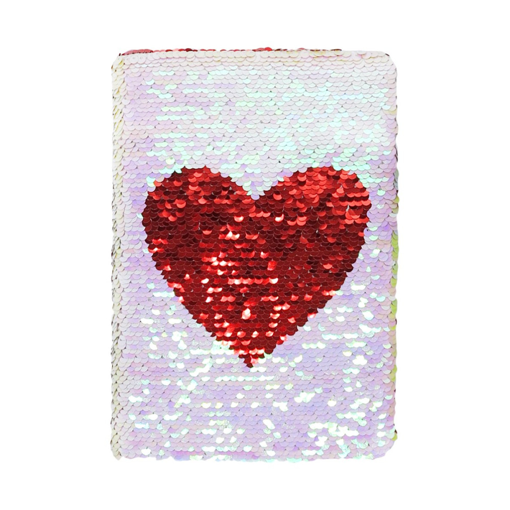 Блокнот с пайетками Heart формат А5 перламутровый