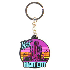 Брелок Cyberpunk 2077 Visit Night City разноцветный
