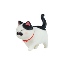 Статуэтка декоративная Котик белый с черным 9см
