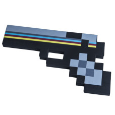 Пистолет Черный пиксельный Майнкрафт (Minecraft) 8Бит 22см