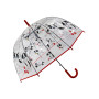 Зонт-трость Puppies прозрачный купол темно-красный