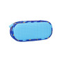 Пенал школьный пиксельный Super class pencil case WY-B012 с динозаврами синий