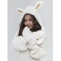 Детская шапка Кролик с блестками белая