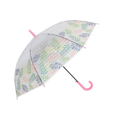 Зонт-трость Тропические Листья с 3D эффектом розовый