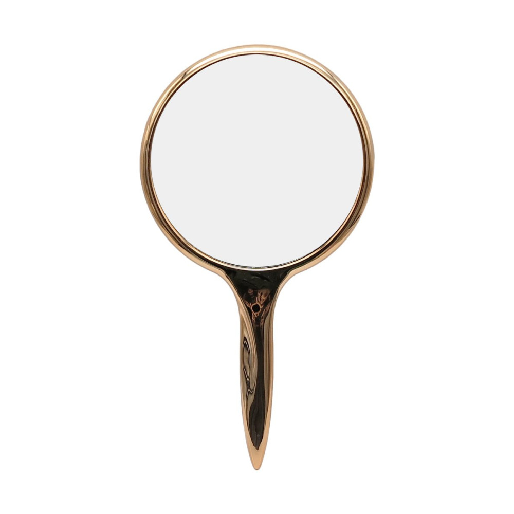 Зеркало косметическое с ручкой Queen Selfie золотистое