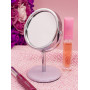 Зеркало косметическое на подставке Мишка Smile фиолетовое