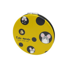 Зеркало косметическое Mouse Yellow складное круглое
