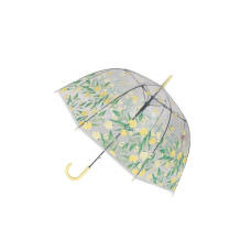 Зонт-трость Цветочки прозрачный купол желтый