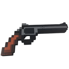 Пистолет Магнум пиксельный Майнкрафт (Minecraft) 8Бит со звуком и светом 28см
