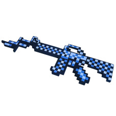 Автомат М16 синий пиксельный Майнкрафт (Minecraft) 8Бит 62см