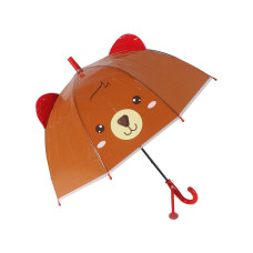 Зонт-трость Мишка с ушками красный