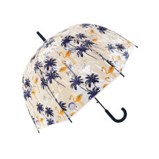 Зонт-трость Тропический Фламинго прозрачный купол бежевый