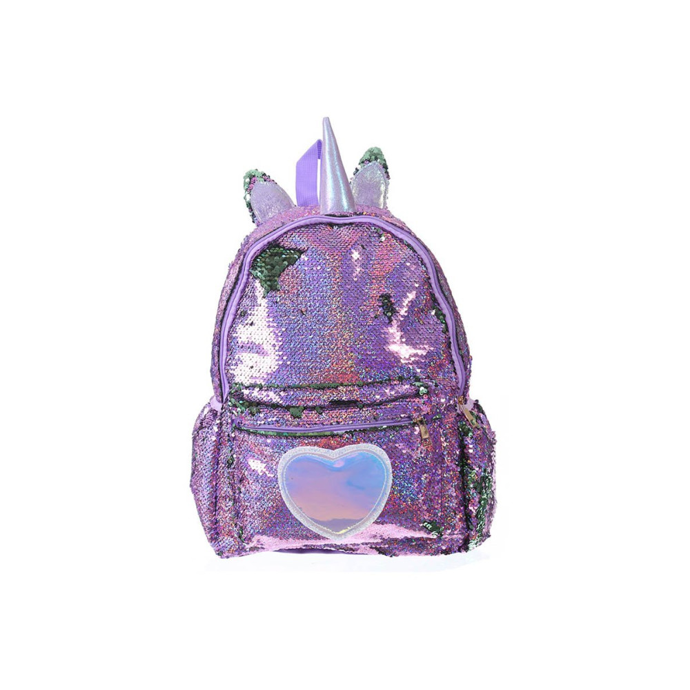 Рюкзак с пайетками Единорог с сердцем Bright Dreams фиолетовый