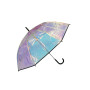 Зонт-трость прозрачный купол с перламутровым эффектом черный