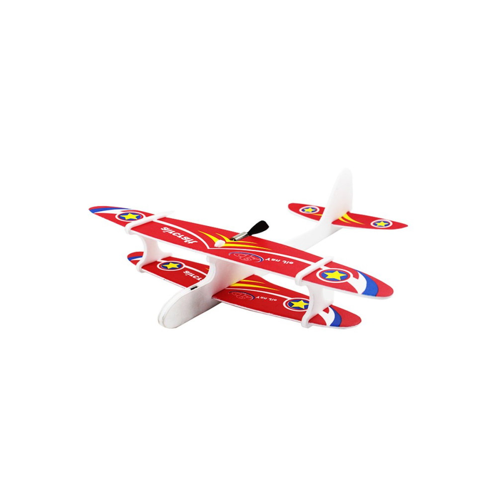 Детский летающий самолетик с моторчиком красный 27см