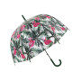 Зонт-трость Тропический Фламинго прозрачный купол зеленый