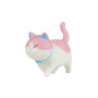Статуэтка декоративная Котик белый с розовым 9см