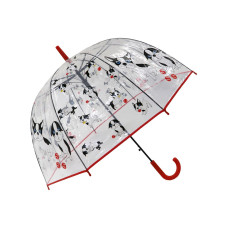 Зонт-трость Puppies прозрачный купол красный