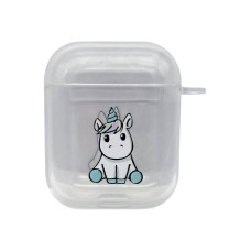Чехол для наушников AirPods Unicorn Cute прозрачный